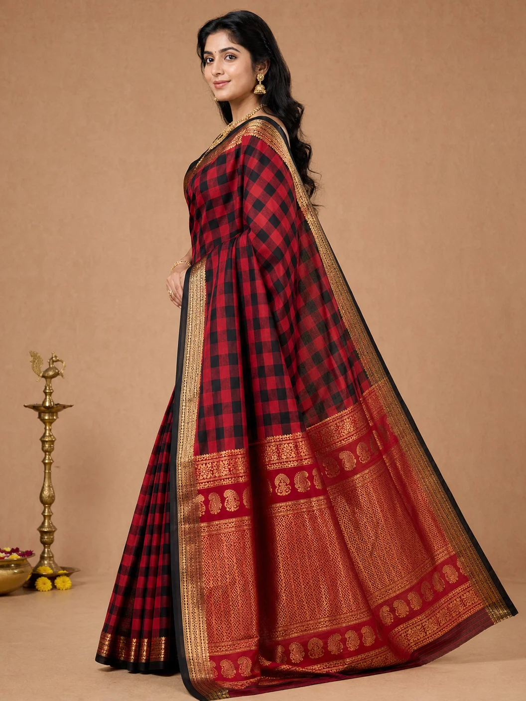 Maroon Bridal Kanchipuram Saree